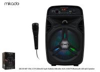 MIKADO MD-814KP 15W, 3.7V1200mAh Siyah Kablolu Mikrofon AUX /USB/TF/Bluetooth FM'li LED Işıklı Speaker